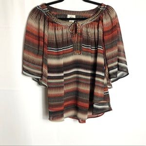 Ariat layered keyhole neck blouse